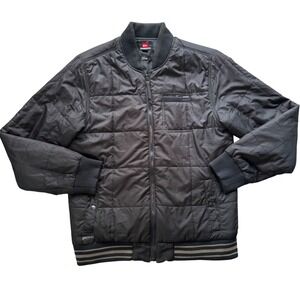 Quiksilver Men's Quilted Bomber Jacket Full Zip Lightweight Lined Mens L READ‎